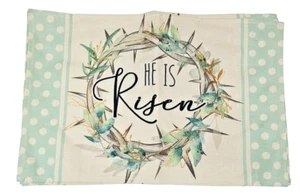 Manteles para mesa de comedor He is Risen, 12 x 18 pulgadas - Imagen 1 de 1