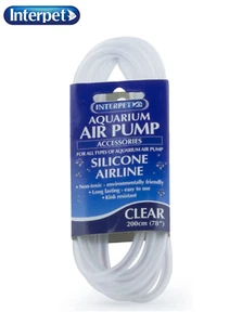 INTERPET 2 MTR / 200 CM CLEAR SILICONE AIRLINE FOR AQUARIUM AIR PUMP - Picture 1 of 3