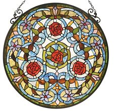 23.9" x 23.9" Tiffany Style Stained Glass Window Panel Decor