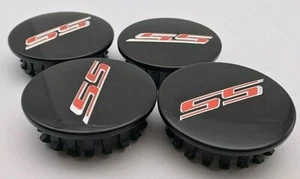 2016-2020 Chevrolet CAMARO SS Gloss Black Center Caps Fits: 6TH GEN WHEELS - Picture 1 of 3
