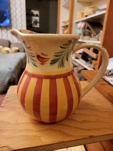 Southern Living at Home - Gail Pittman - Hand Painted Siena Pitcher  8" High - Picture 1 of 7