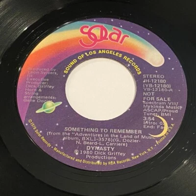 Dynasty - Something To Remember (Stereo) / (Mono) 45 - Solar - Soul - Image 1 of 2