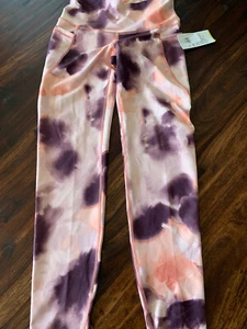 OLD NAVY High-Waisted Elevate Powersoft Leggings White Purple Coral NWT Small - Picture 1 of 6