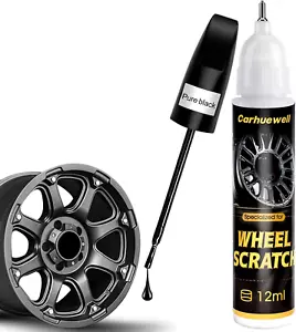Gloss Black Rim Scratch Repair Pen Touch up Paint for Car Wheel Quick Fix Curb R - Picture 1 of 12