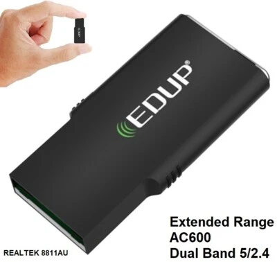 WiFi Adapter AC 600Mbps USB Wireless Network Extended Range Receiver Dongle 600 - Image 1 of 4