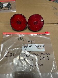 🔥. 1982 AMC Spirit - Rear Red Side Marker Lights - Set of 2 - OEM