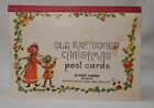 Vintage Christmas Postcard Booklet Old Fashioned Post Cards Carolers Garland 