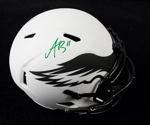A.J. CASCO MARRÓN AUTOGRAFIADO PHILADELPHIA EAGLES F/S RIDDELL ECLIPSE LUNAR JSA - Imagen 1 de 8