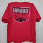 Vintage Umbro Shirt XL Red Single Stitch Double Sided Soccer Made in USA 90s