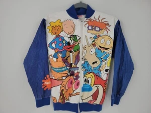 Vintage Nickelodeon Nicktoons Tyvek Jacket Rugrats Rocko Doug Ren Stimpy Youth L - Picture 1 of 11