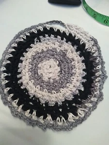 "Paño de plato / Paño de lavado - gris ~ negro ~ blanco ~ carbón Nuevo tejido a mano 7,5" - Imagen 1 de 5