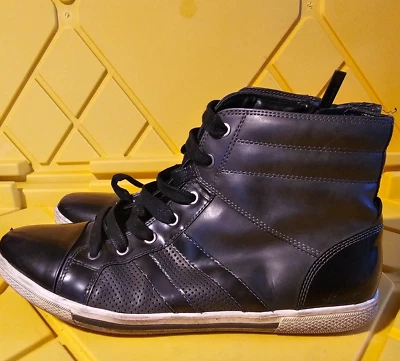 Kenneth Cole Men's Down N Out Leather Hi-Top  Sneakers Shoes Black Size 9 M - Image 1 of 4