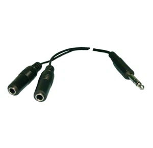Philmore 4070 6 Inch 1/4" Stereo Male Plug to 2 1/4" Stereo Female Jacks Y-Cable - Picture 1 of 1