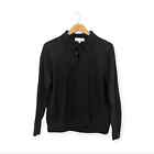 Turnbury Women Top Black 100% Extra Fine Merino Wool Polo Shirt Size L