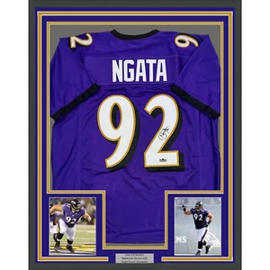 Framed Facsimile Autographed Haloti Ngata 35x39 Baltimore Purple Reprint Jersey - Picture 1 of 2