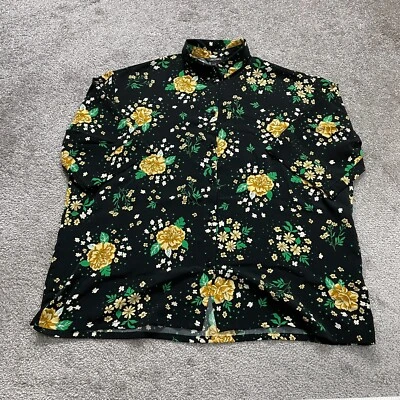 Monki Button Down Tunic Blouse Womens Small Multicolor Floral Relaxed Fit Shirt — 第 1/4 张图片