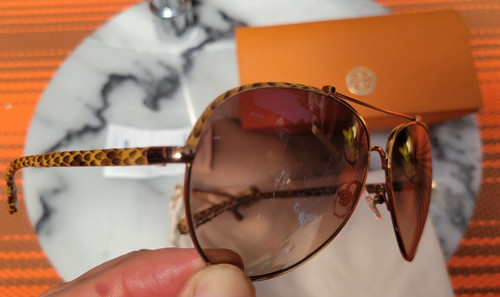 Occhiali da sole Tory Burch 'TY6021Q 399 13' marrone pitone e sfumato fumo RARI