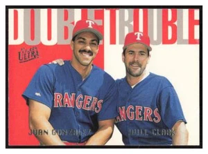 1997 Ultra Double Trouble #10 Juan Gonzalez / Will Clark - Texas Rangers - Foto 1 di 2