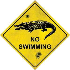 Sticker decal vinyl car road sign australia no swimming crocodile - Picture 1 of 1