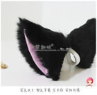 1 Pair Anime Neko Lolita Cosplay Cat Fox Ears Ear Hair Clip Black Or White 10Cm