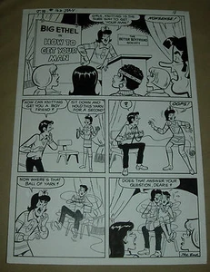PÁGINA DE CHISTES DE ARTE ORIGINAL ARCHIE PUBLICADO LIBRO #162 P. 18 GRANDE ETHEL 1971 - Imagen 1 de 2