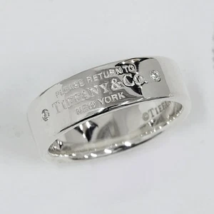 Tiffany��Co. Anillo de plata #5,5 SV retorno a diamantes estrechos 2P - Imagen 1 de 3