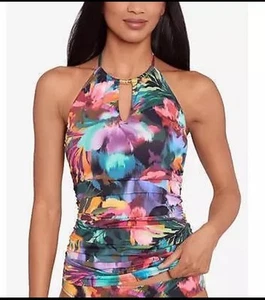 Tankini donna Lauren Ralph Lauren top increspato con ferretto multicolore floreale taglia 12 - Foto 1 di 5