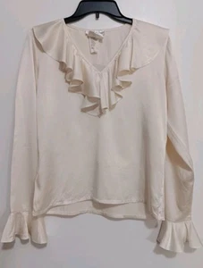 Yves Saint Laurent 100%Silk Longsleeve Ladies Top Sz. 8 - Picture 1 of 16