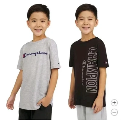 NUEVO Paquete de 2 camisetas Champion Youth grises y negras, talla GRANDE 14-16 Foto 1 de 4