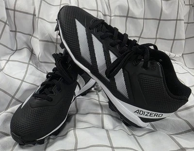 Adidas Adizero Impact 2 md k IF5108 size 6 Black White Football Cleats. - Image 1 of 4