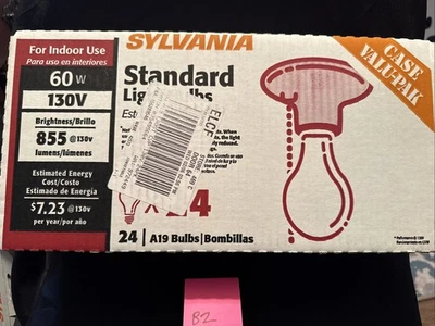 Sylvania 60w STANDARD LIGHT BULBS A19 24 BULBS MADE IN USA NEW OLD STOCK! B2 - Image 1 of 4