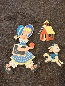 VTG 1950s Dolly Toy Co Mother Goose Pin-Ups Mary Had A Little Lamb Nursery Decor - Picture 1 of 6
