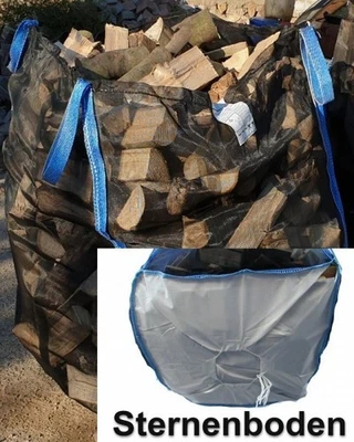 PACK24 8 x Woodbag Holzbag BigBag 100x100x160cm Premium Brennholz Holz Bag Sternenboden
