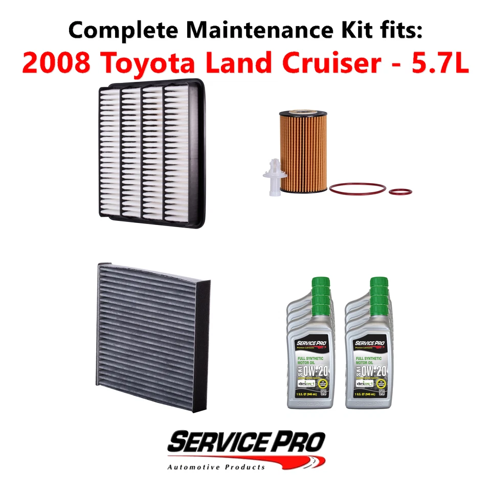 2008 Toyota Land Cruiser 5.7L Complete Cabin, Air & Oil Filter Kit (0W-20) - Изображение 1 из 4