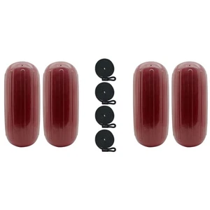Extreme Max 3006.8527.4 Inflatable Fender Value 4-Pack-10"x27",Cranberry - Picture 1 of 1