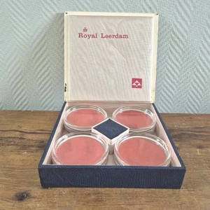 Posavasos de cristal vintage ROYAL LEERDAM 12 piezas en caja original casette - Imagen 1 de 6