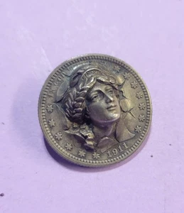 1911 Quarto di Dollaro Repousse Pop Out Moneta Gioielli - Foto 1 di 4