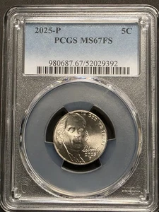 2025 P Jefferson Nickel PCGS MS 67 FS Full Steps TOP POP NONE HIGHER - Bild 1 von 4