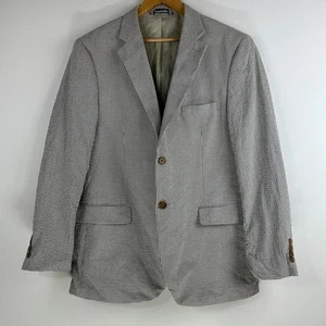 Nautica Men’s Preppy Two Button Gingham Seersucker Summer Blazer Size 42R - Picture 1 of 9