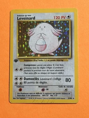 Pokemon 1st Edition Base Set (French) - Leveinard (Chansey) - Holo RARE - 3/102 - Image 1 of 4