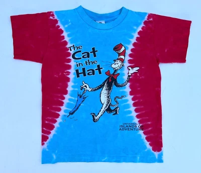 Camiseta Vintage The Cat in the Hat Universal Orlando Tie Dye Feita nos EUA Tamanho G - Imagem 1 de 4