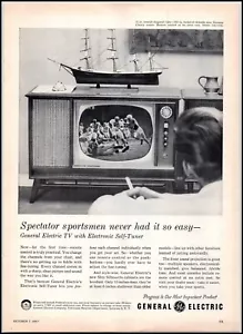 1957 General Electric TV (Television) with Electronic Self Tuner PRINT AD BX4 - Picture 1 of 1