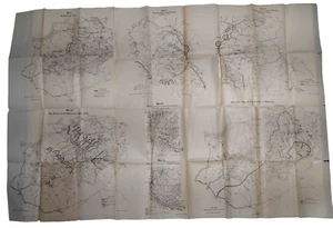 1914 Primera Guerra Mundial Primera Guerra Mundial Campaña Militar Alemana en Polonia 7 Batallas Mapa Cebolla Papel - Imagen 1 de 11