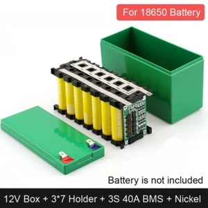 12V 3S 7P Li-ion Battery Case Holder+3S40A BMS+Nickel Strip for DIY Battery Pack - Picture 1 of 10