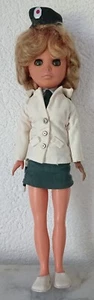 alte Puppe Volkspolizei Polizei Uniform DDR Spielzeug Klappaugen 38 cm - Bild 1 von 12