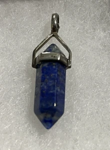 Colgante vintage de plata esterlina maciza lapislázuli azul punta cristal -- 8316 - Imagen 1 de 7