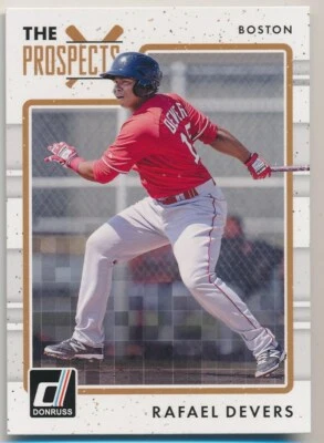 RAFAEL DEVERS TP-7 2017 Panini Donruss BLUE/CYAN BACK THE PROSPECTS RC RED SOX - Image 1 of 2