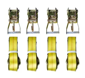 12pc 4-set Lasso Wheel Tow Tie Down Axle Strap Ratchet J Finger Hook Tire Towing - Bild 1 von 9
