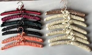 14-Piece Satin Padded Clothes Hangers Lot – Boudoir Lingerie & Delicate Garments - Picture 1 of 8