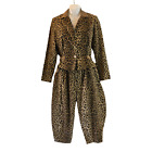 Womens Vintage jacket suit size 6 8 leopard cropped harem pants 1970s retro XS